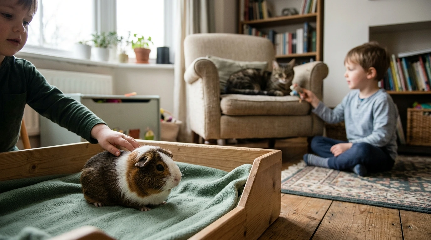 Best First Pet for Young Kids: Guinea Pig or Cat?